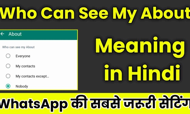 Who Can See My About Meaning in Hindi