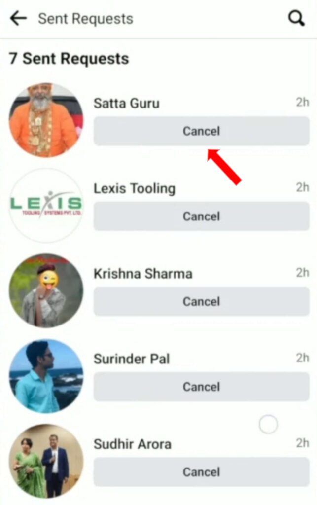 all friend request cancel trick on facebook